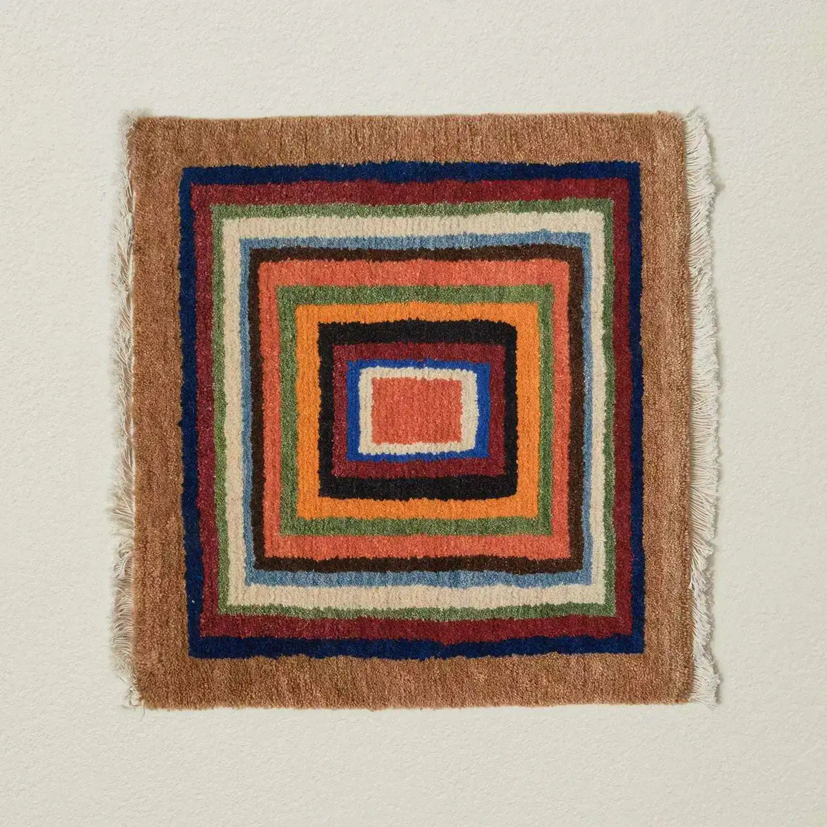 The Highland Wool Seat Mat | Hand-Spun & Knotted Artifact | 18" x 18" (45 x 45 cm)